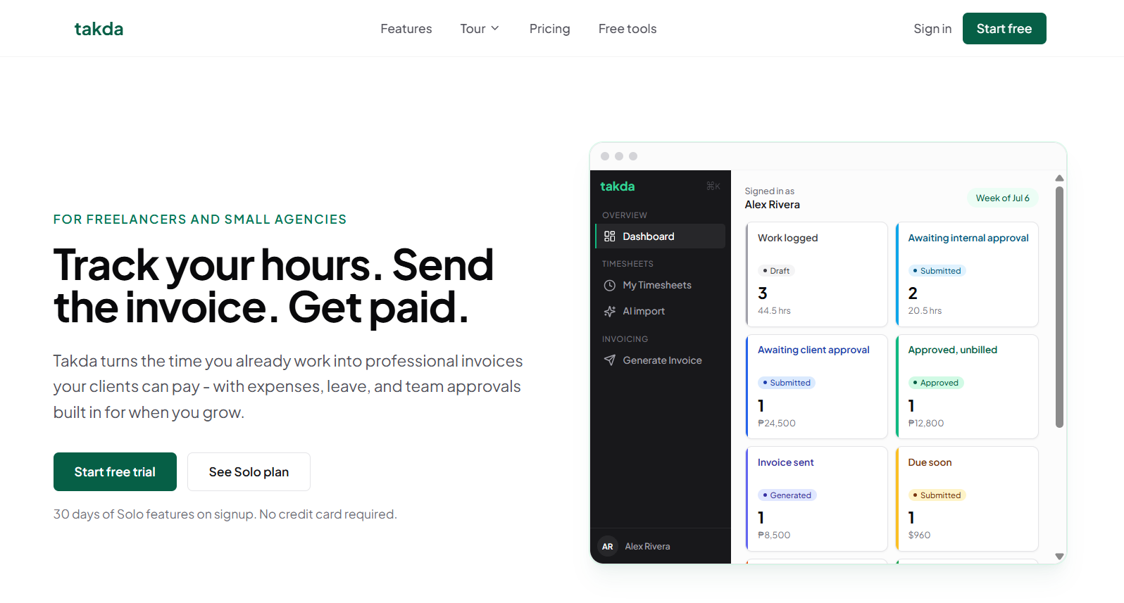 Takda - Timesheets, Approvals & Invoicing SaaS